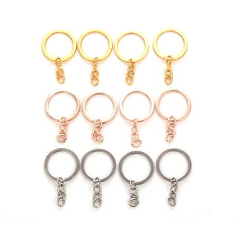 

100pcs/lot Metal Blank Keyring Keychain Split Ring Keyfob Key Holder Rings Women Men DIY Key Chains Accessories