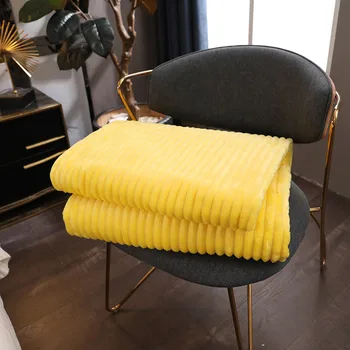 

2020 New Magic Fleece Throw Blanket Stripe Soft Fleece Coral Bed Style Bedspread Travel Picnic Cover Grey Modern Velvet Blanket