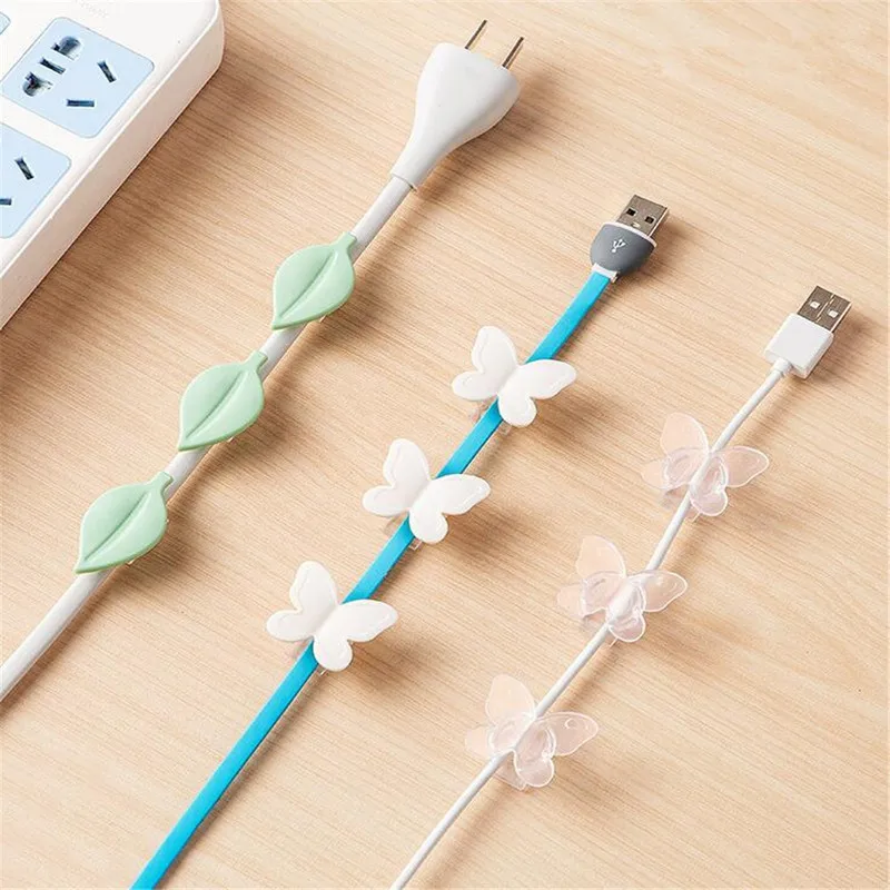 Soporte de Cable de almacenamiento de dibujos animados, 9 Uds., fijador de línea de acabado, bobinadora de red, abrazadera organizadora, soporte de Cable, hebilla de Clip de datos