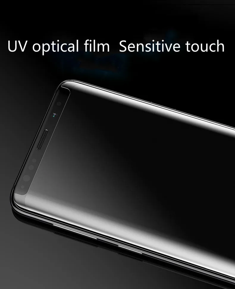Протектор экрана для samsung S8 S9 S10 S10 plus note 9 отпечатков пальцев разблокировка стеклянной поверхности жидкость полный клей УФ закаленная пленка