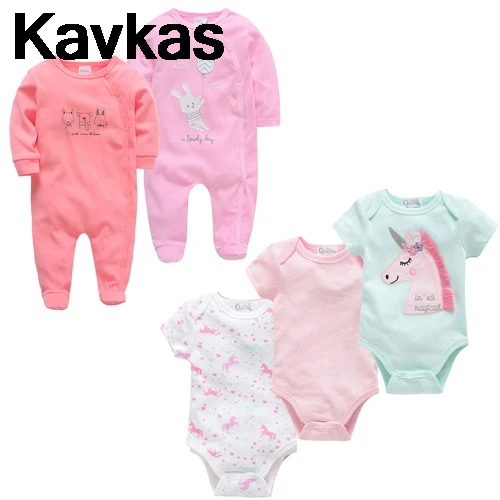 

KAVKAS 2019 PCS summer spring baby jumpsuit cotton rabbit unicorn pattern trousers shorts jumpsuit 0-12 months