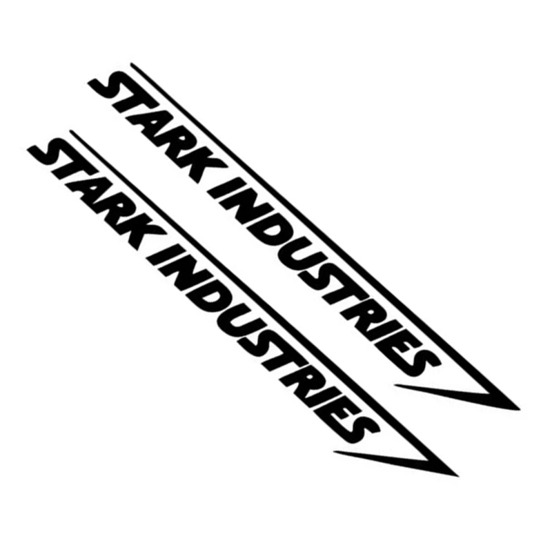 2 шт., наклейки Stark Industries для автомобиля, спорта, гонок, тела, полосы, виниловые наклейки, черные, белые, для автомобиля, внешнее украшение, легко использовать