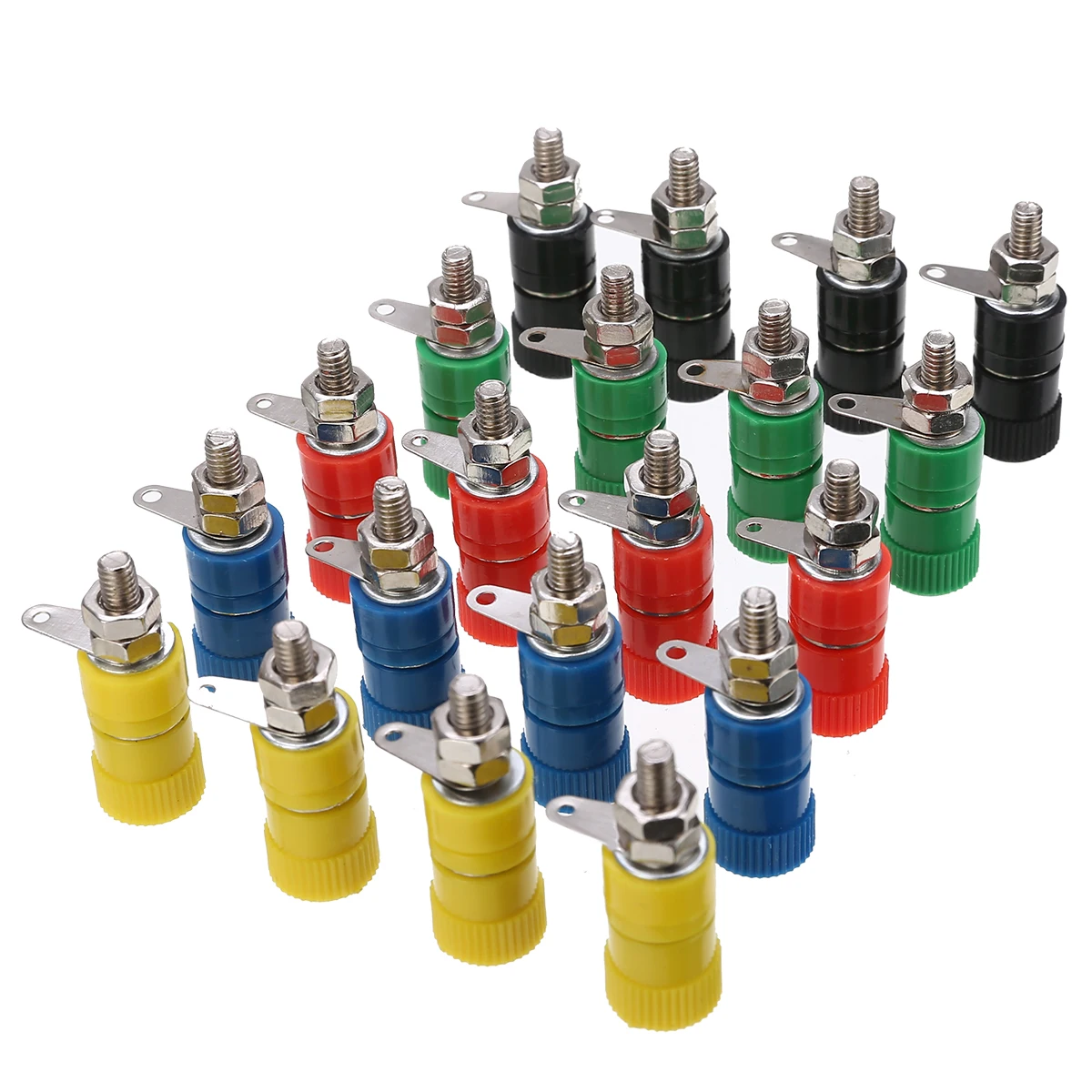 Newest 20pcs Speaker Terminal Binding Post 5 Color 4mm Binding Post Banana Female Socket Jack Connector for Amplifier