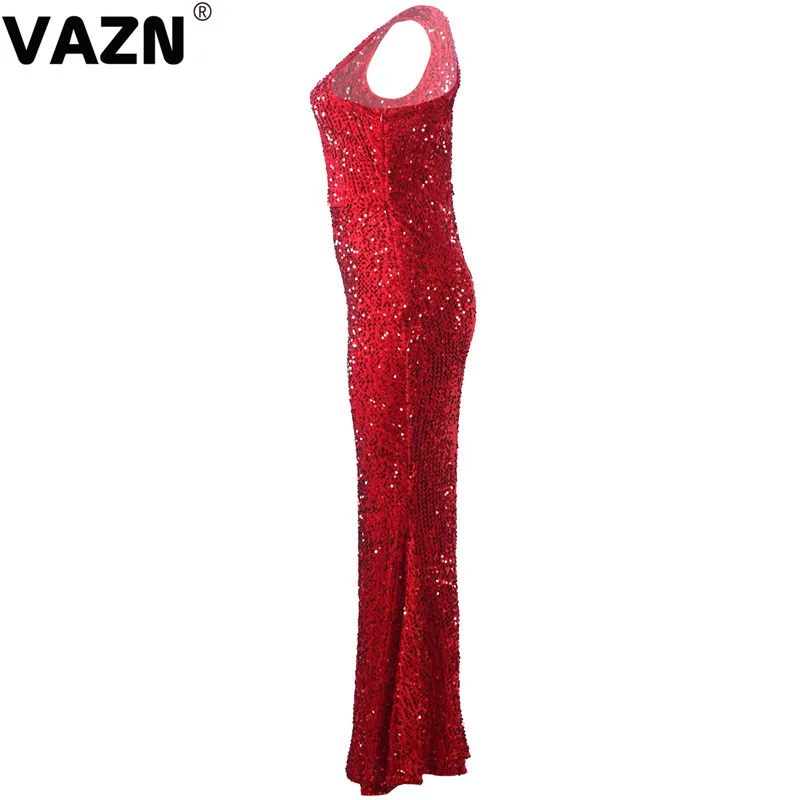 VAZN ME190 Топ дизайн летнее сексуальное женское платье 4 цвета в пол платье на одно плечо платье-труба специальное вечернее платье