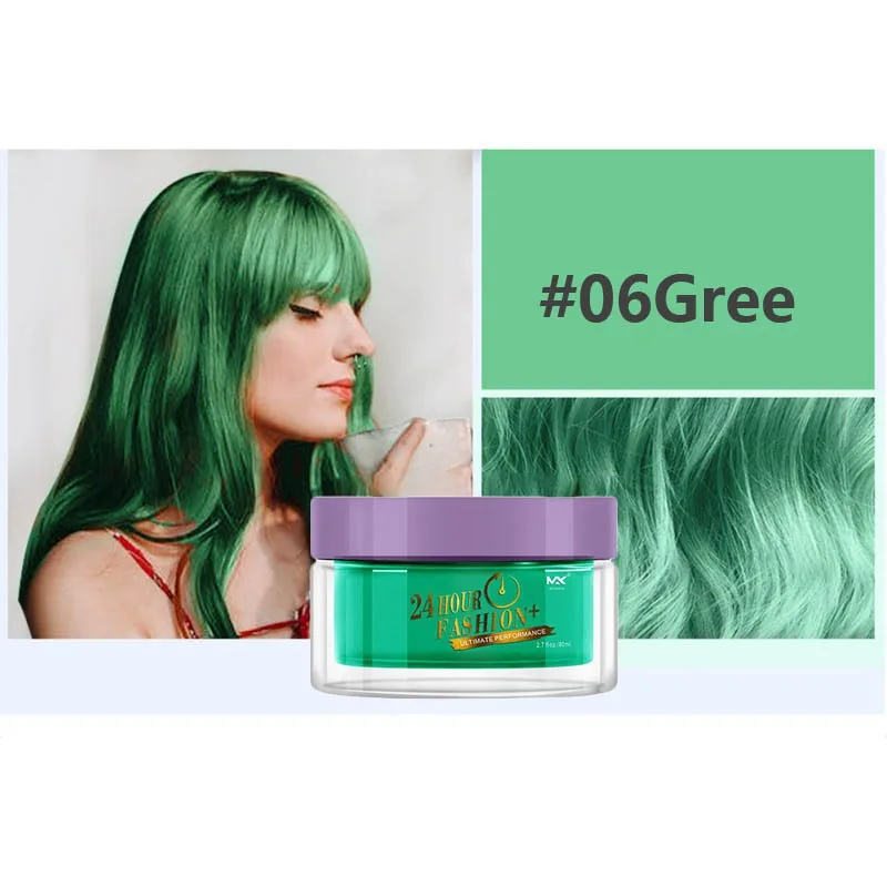 6 6 kleuren Haar Kleur Wax Wegwerp Niet giftig Tijdelijke Modellering multi-kleur Haar Styling Verven Modder - Цвет: 6