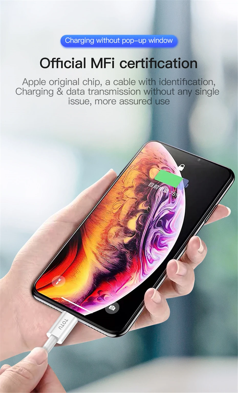 TOTU MFi USB C к световому кабелю для iPhone 11 Pro Max XS Max 18W PD Быстрый кабель питания usb type C кабель для зарядного устройства