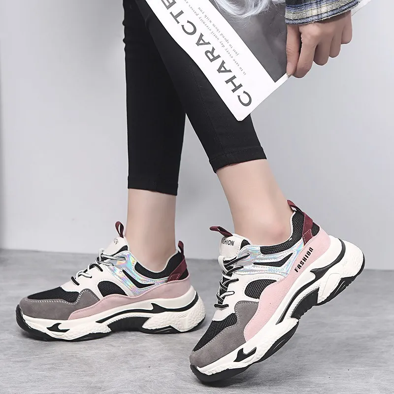 

Four Seasons Paragraph Low-cut Shoes Thick Bottomed Extra High Old Man Shoes Mixed Colors Fashion & Sports Trendy Shoes Daily Li