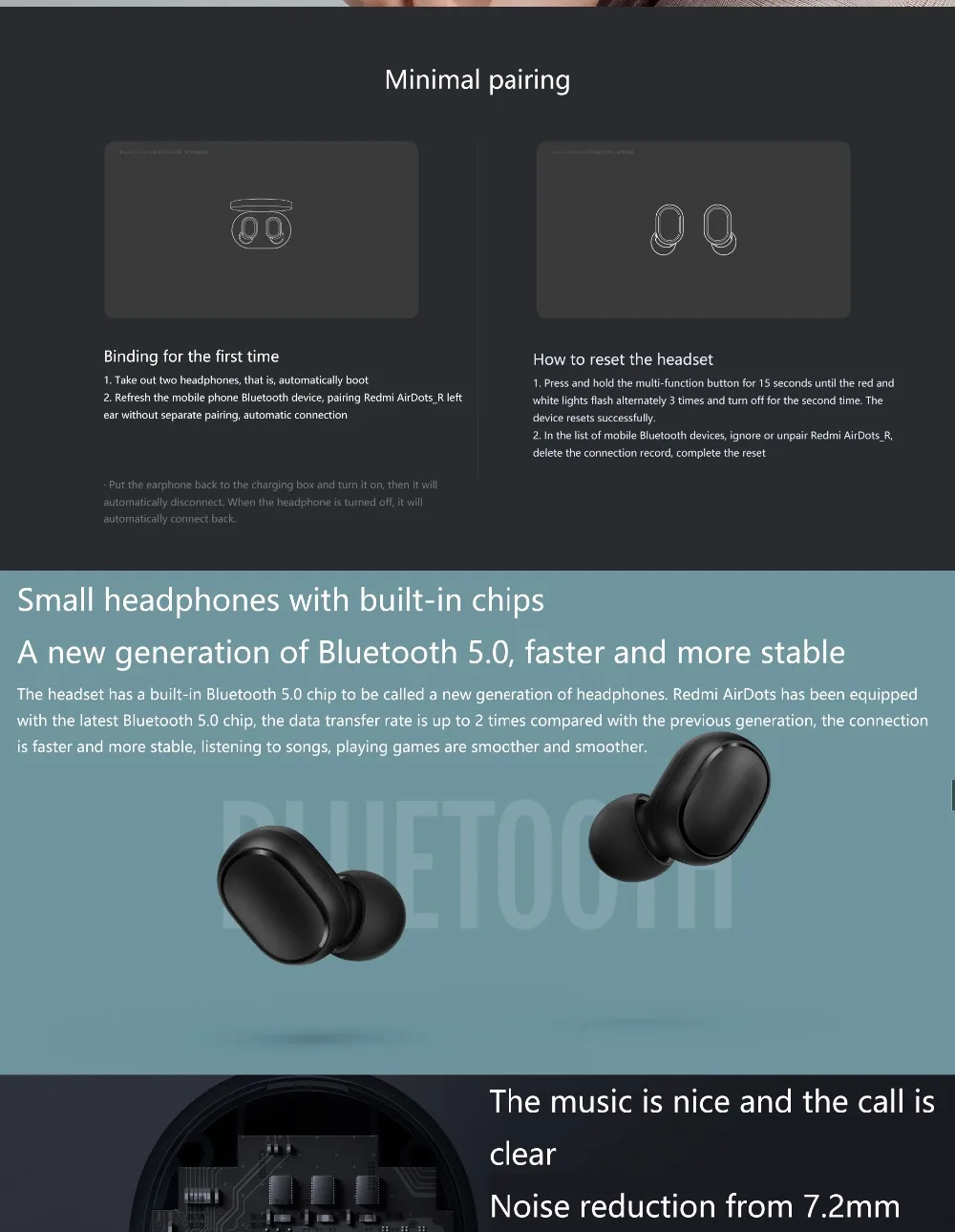 Оригинальные Xiaomi Redmi AirDots настоящие беспроводные Bluetooth наушники V5.0 шумоподавление наушники с зарядной коробкой