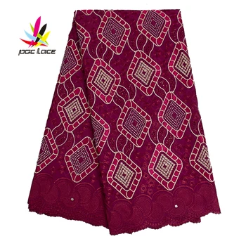 

African Swiss Voile Lace Fabric 2019 High Quality Embroidered Malaysia Latest African Party Dress Cheap Wedding Dress AMY2510B