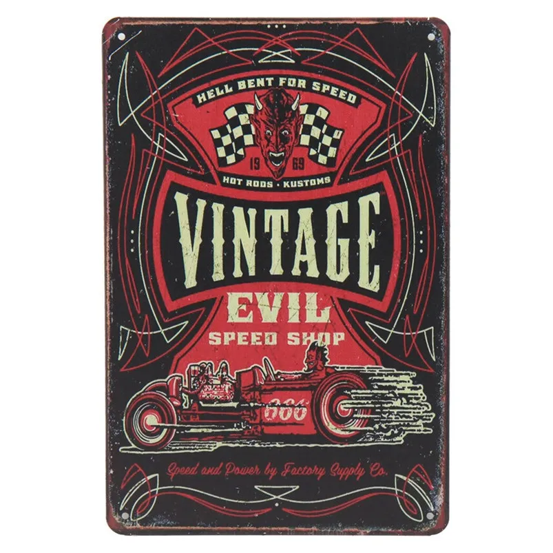 H Hot Rod винтажная художественная железная жестяная вывеска для бара живопись ретро-наклейки для паба до металлической пластины плакат гаражная стена домашний декор H21 - Цвет: H