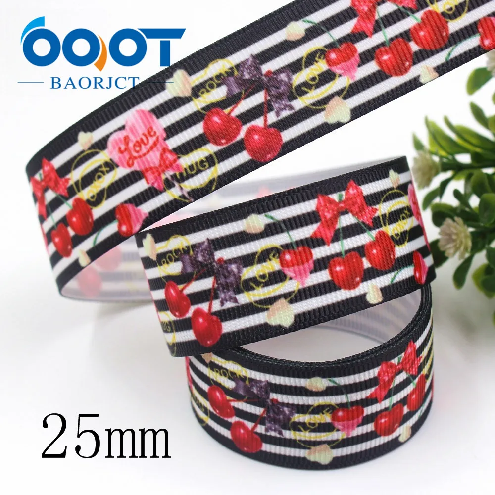 I-19920-2224, 25/38 мм 10 ярдов, фрукты, мультфильм печатных grosgrain ленты, DIY аксессуары ручной работы для свадьбы День рождения подарочные упаковки