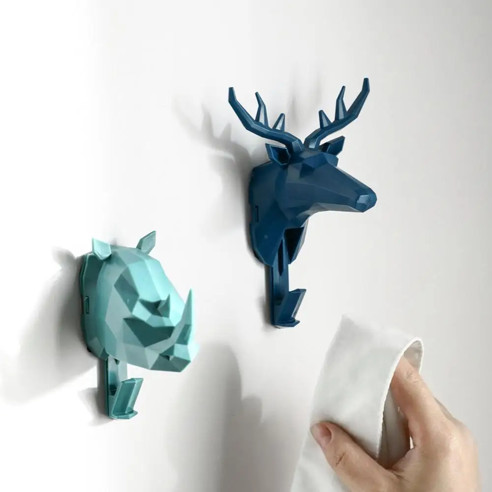 Новые популярные настенные крючки с животными вешалка головой оленя держатель