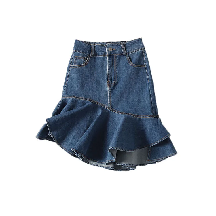 

A Generation of CHIC by Age Flounced 3D Cutting High-waisted Cowboy Half-length Short Skirt Entity