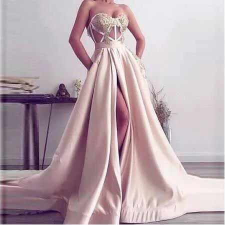 Same as image С плеча Аппликации Ruched оборки, складки А-силуэт платья для выпускного вечера Простой возлюбленный шеи вечернее платье без рукавов для женщин - Цвет: Same as image