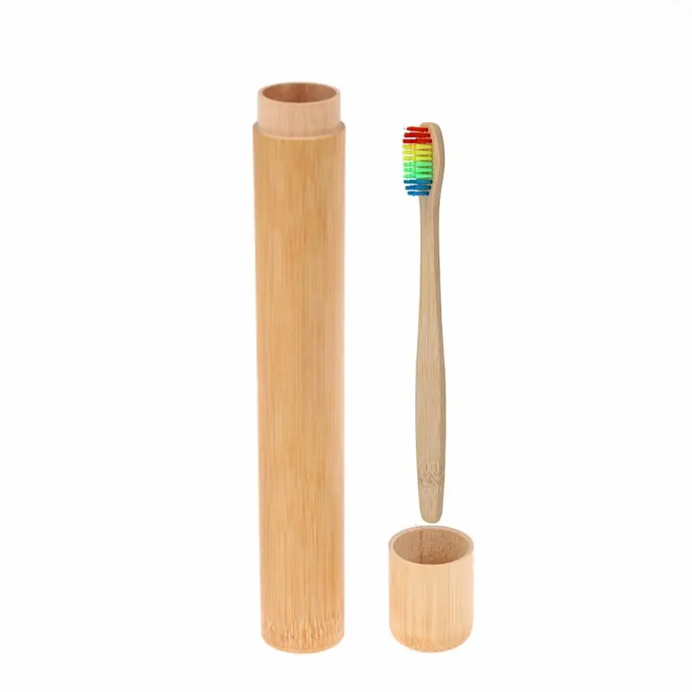 Random Toothbrush Чехол для зубных щеток из органического бамбука, трубка из натурального бамбука, портативная банка для зубных щеток, Бамбуковая крышка, набор палочки с ладаном, коробка для горелки - Цвет: Random Toothbrush