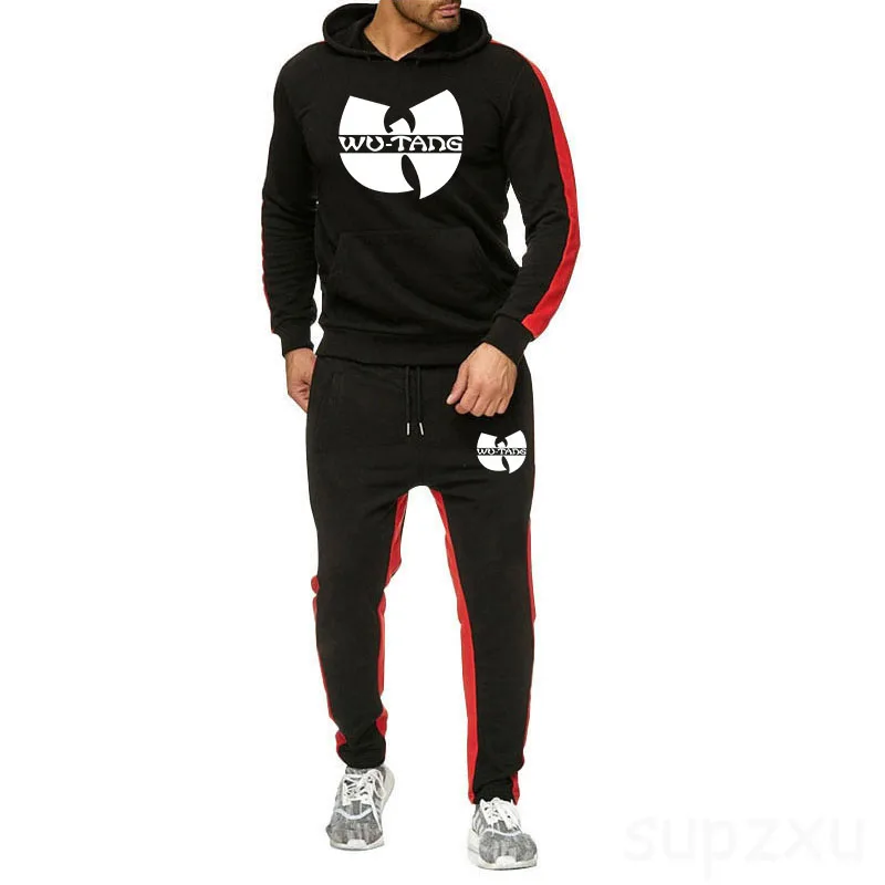 

Letter print WuTang Hoodie Fashion Hip Hop Band Logo Design Hoodies+pant Fashion Hooded Long Sleeve Sweatshirt Rap Music Hoody