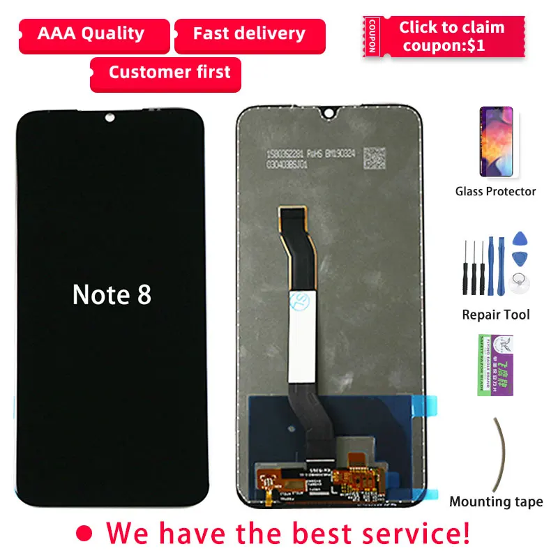 Оригинальный ЖК дисплей для Xiaomi Redmi Note 8 сенсорный экран с рамкой дисплея 8|Экраны