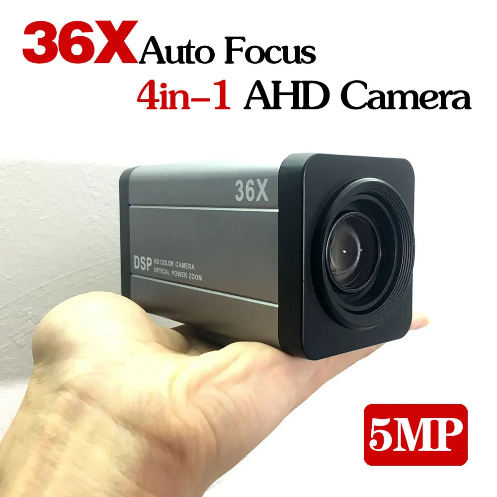 HD 4in1 2mp 1080P AHD Auto Focus Zoom BOX Camera 36X Optical Zoom 5MP CVI TVI CVBS Metal Housing Security Camera