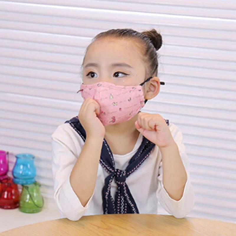 1pcs 1/3 шт. PM2.5 детская маска против дымки хлопковая Футболка с изображением маски дыхательный клапан Анти-пыль маска для лица фильтр респиратора с активированным углем - Цвет: 1pcs