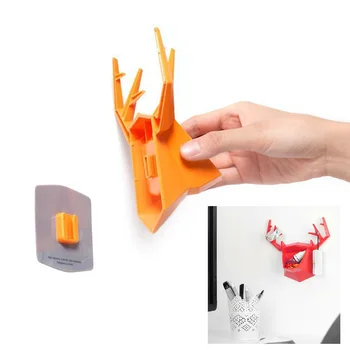 

Deer Head Bathroom Key Collection Rack Hanging Antlers Bathroom Supplies Jewelry Racks Wall Mount Jewelry Storage Hooks