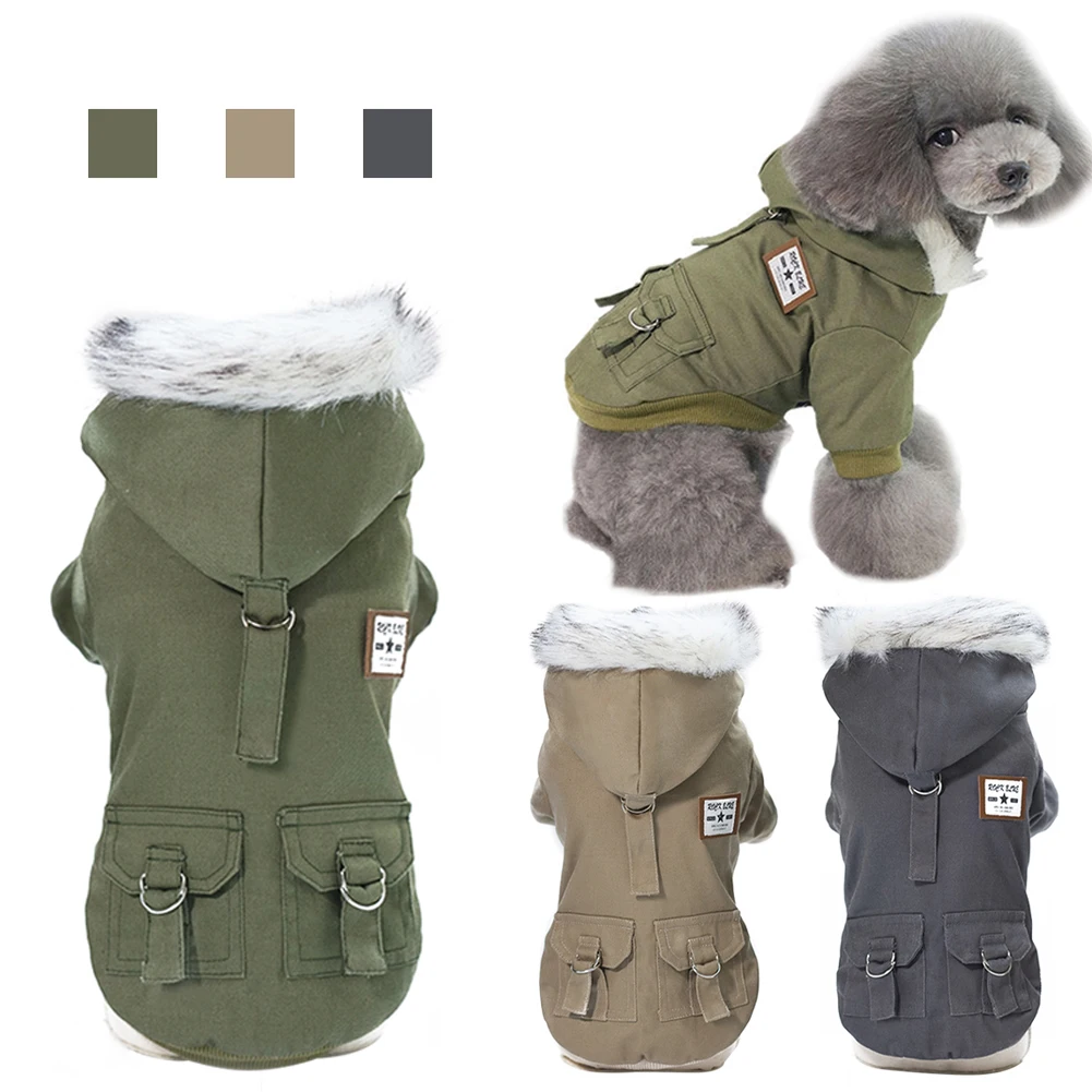 Pet Cats and Dogs Winter Warm Down Jacket Medium Small Dog Chihuahua Hooded Clothes Lightweight Hoodie Clothing | Дом и сад