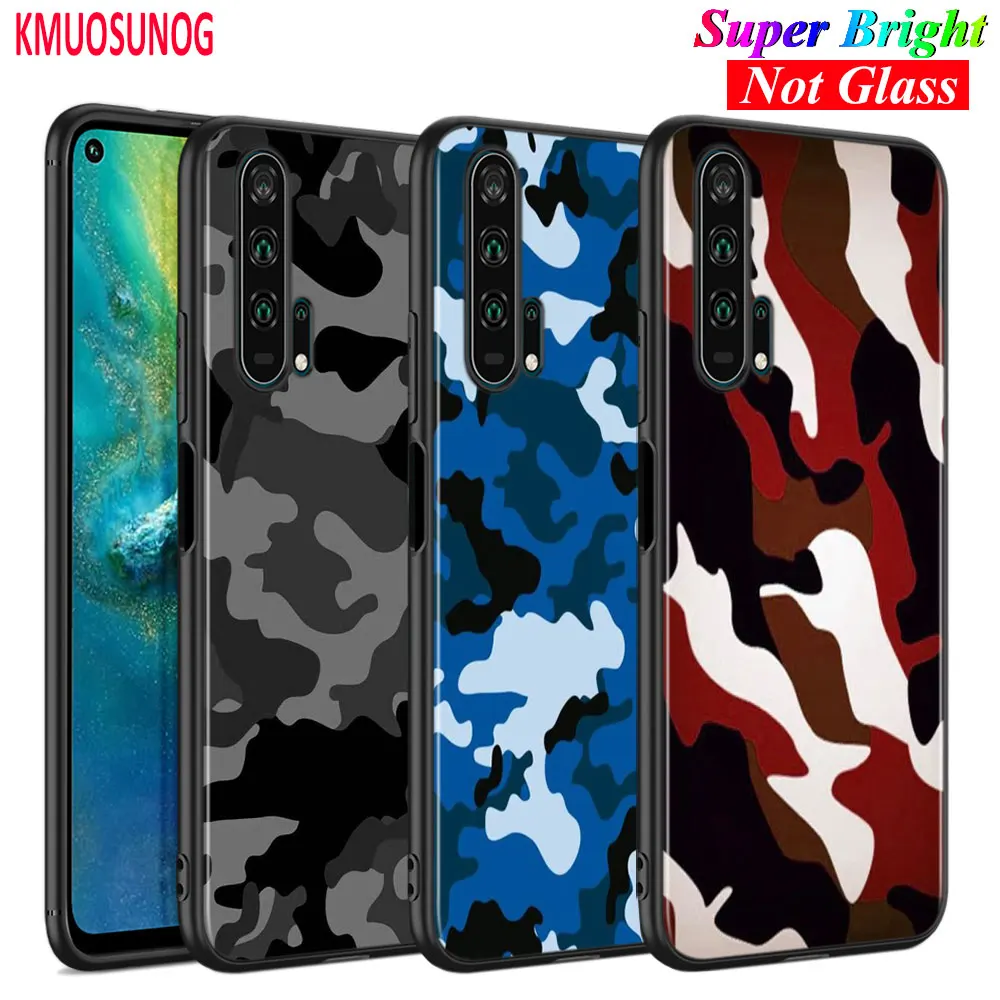

Black Silicone Cover Camouflage Camo Army for Huawei Honor 10i 9X 8X 20 10 9 Lite 8 8A 7A 7C Pro Lite Phone Case