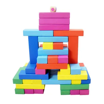 

48pcs/set Wooden Domino Toys Colored Stacking Blocks Building Construction Toy,Educational Toys for the Children Gift