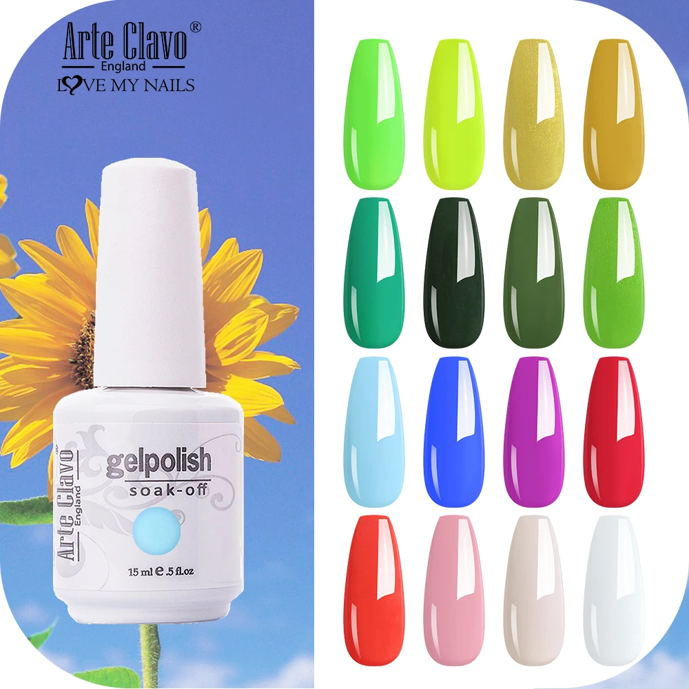 Arte Clavo 15ml Spring Gel Nail Polish Yellow Red Pink Colors Vernis Gels Lacquer All For Manicure Lakiery Hybrydowe | Красота и