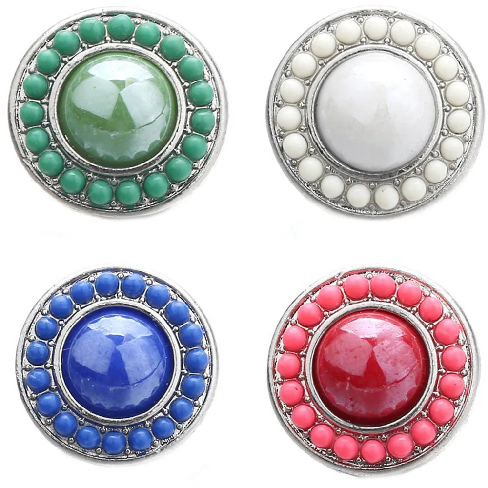 10pcs/lot New Snap Button Jewelry Pearl Rhinestone Flower 18mm Snap Buttons for 18MM Snap Bracelet Bangle Necklace Love Jewelry - Окраска металла: MIX