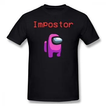 

Pink Print Cotton Funny T Shirts Among Us Crewmates Impostors Space Deduction Game Men Fashion Streetwear