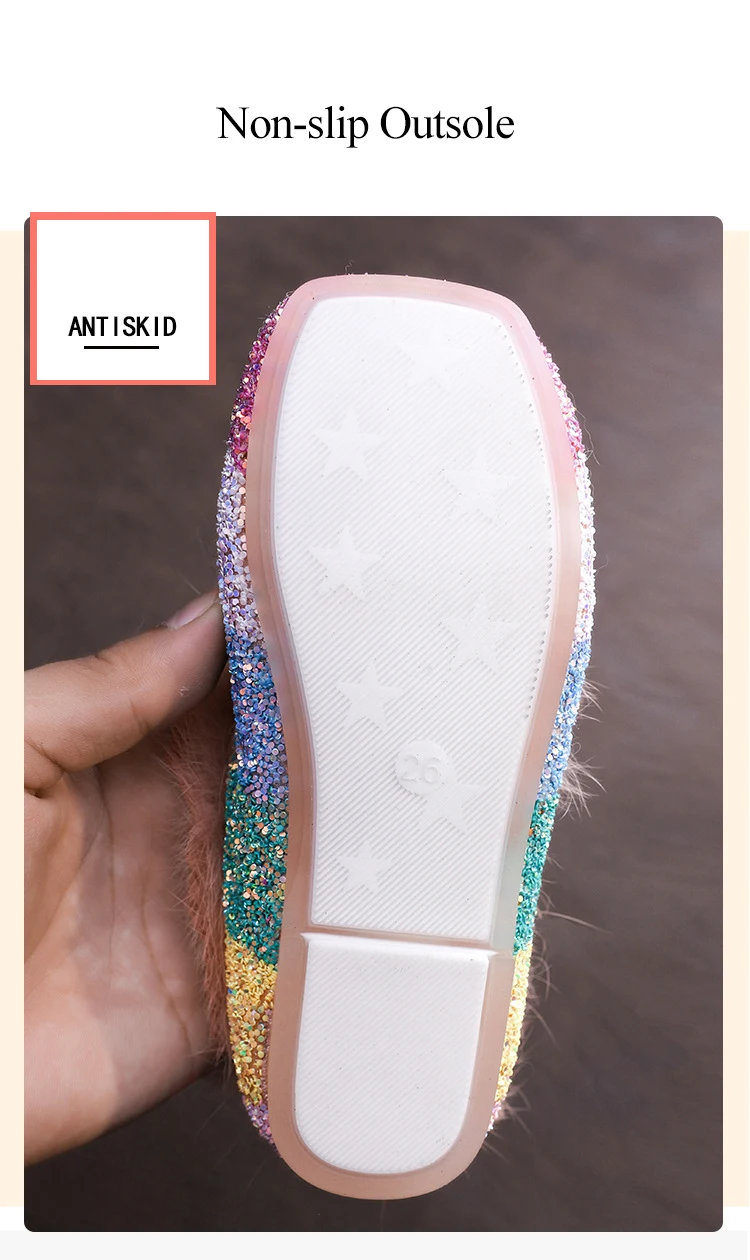 Winter Girls Leather Shoes Children Pink Black Crystal Rhinestone Shoes Velvet Soft Non-Slip bow-knot Princess Shoes