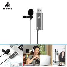 MAONO нагрудный микрофон клип на USB петличный микрофон Handsfree Conderser Микрофон Воротник микрофон для компьютера ПК ноутбук Youtube