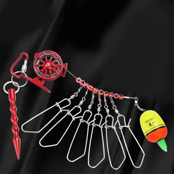 

Fishing Lock Buckle With Reel Stainless Steel Lanyard Live Fish Lock Belt Fishing Tackle Stringer Fishing Floats Reel