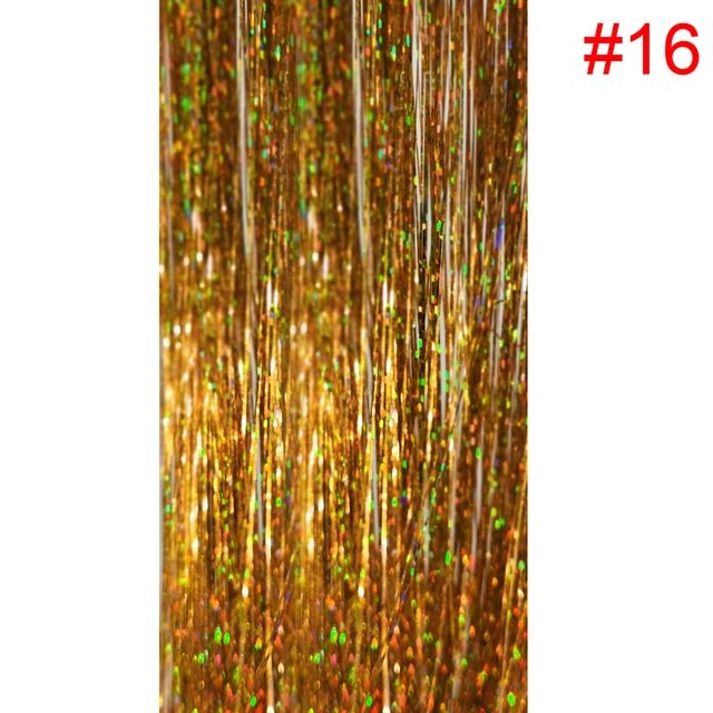 Sparkle Shiny Hair Tinsel Holographic Hair Dazzles Bling Twinkle Glitter Hair Extensions Colorful Hair Accessories For Braiding 1pc color16