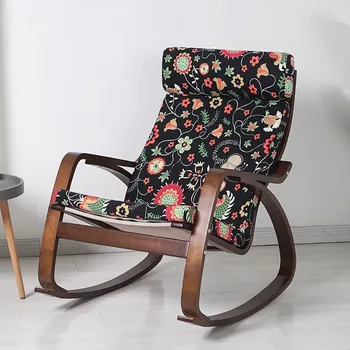 

Mid-Century Single Sofa Lazy Rocking Chair Rocker Home Leisure Nap Chaise Lounge Accent Armchair Livingroom Bedroom Furniture