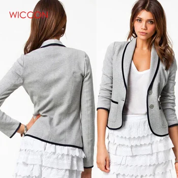 

2020 Autumn Women Suits & Jackets Long Sleeve Slim Business Suit One Button White Black Women Jacket Coat Plus Size 6XL