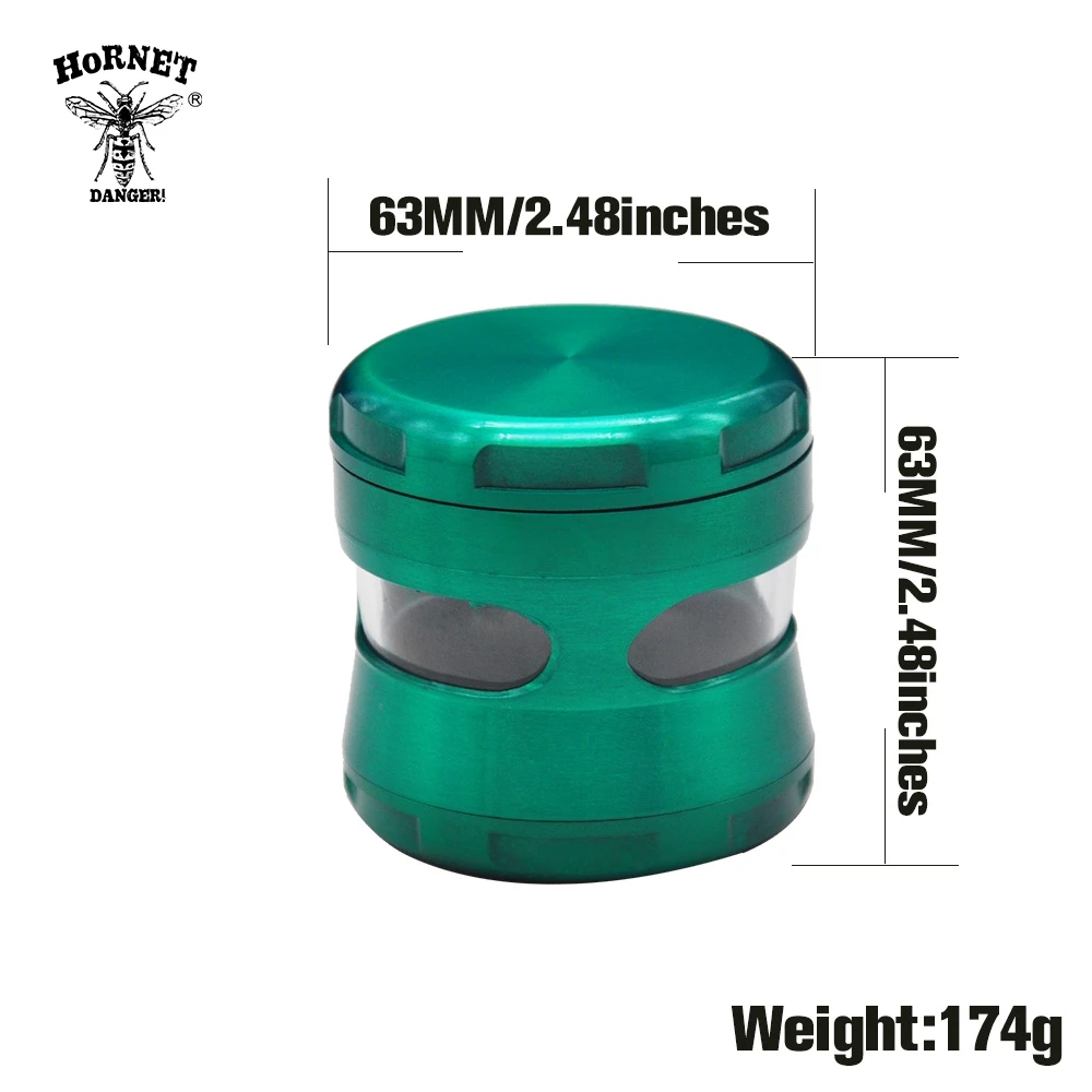 HORNET Tobacco Grinder авиационная алюминиевая травяная шлифовальная машина с чехлом для
