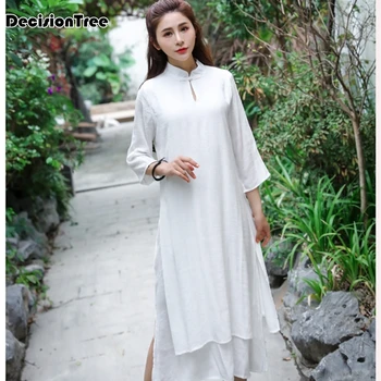 

2020 cheongsam ao dai vietnam asian clothes folk style qipao women vietnam clothing vietnamese Vintage Retro chinese dress