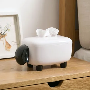 

Table Sheep Shape Tissue Box Creative Napkin Holder CaseRoll Paper Container Holder Desktop Storage Box Home Decoration