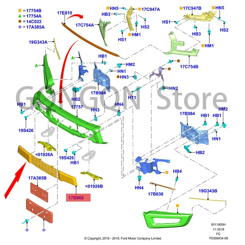 

CAR front bumper lower center grille For dMo nd eoG CFC F150 fog lamp frame fog lamp cover front bumper trim front bumper grille
