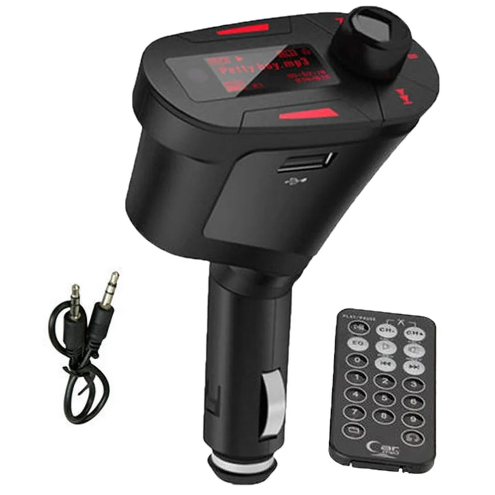 Красный беспроводной fm-передатчик модулятор USB SD дистанционный автомобильный комплект MP3 музыкальный плеер