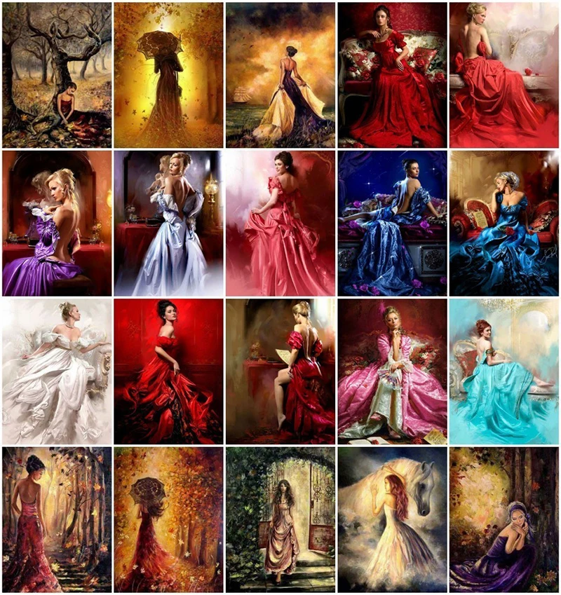 Diamond-Painting-Women-Full-Round-Rhinestone-5D-DIY-Diamond-Embroidery-Portrait-Fairy-Cross-Stitch-Mosaic-Home