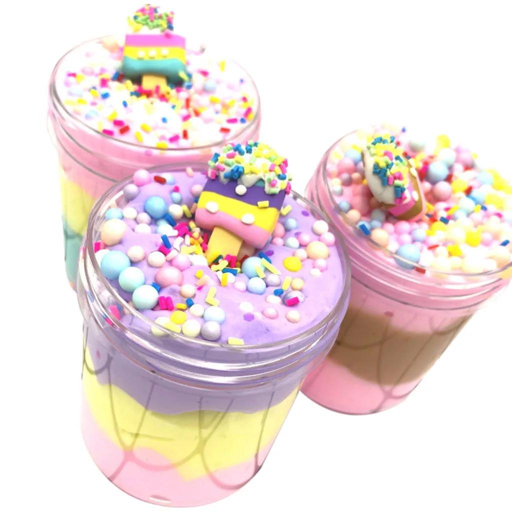 Simulation Ice Cream Mixed Color Slime Scented Stress Reliever Kids Clay Toys reduced pressure mud Children