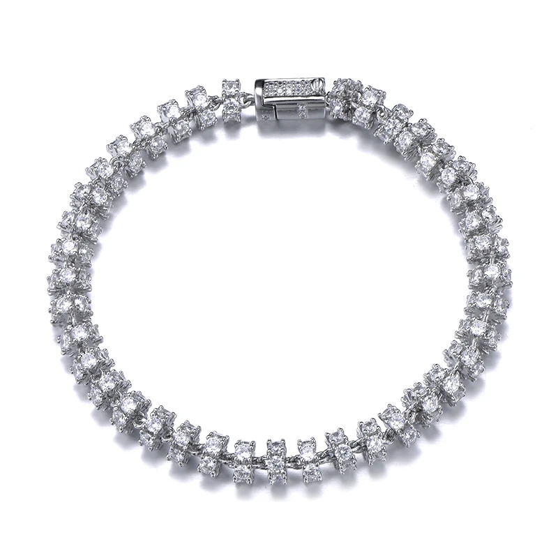 Хип хоп 6 мм Bling AAA CZ кубический цирконий Iced Out круглые звенья цепи браслеты для мужчин и женщин рэппер ювелирные изделия