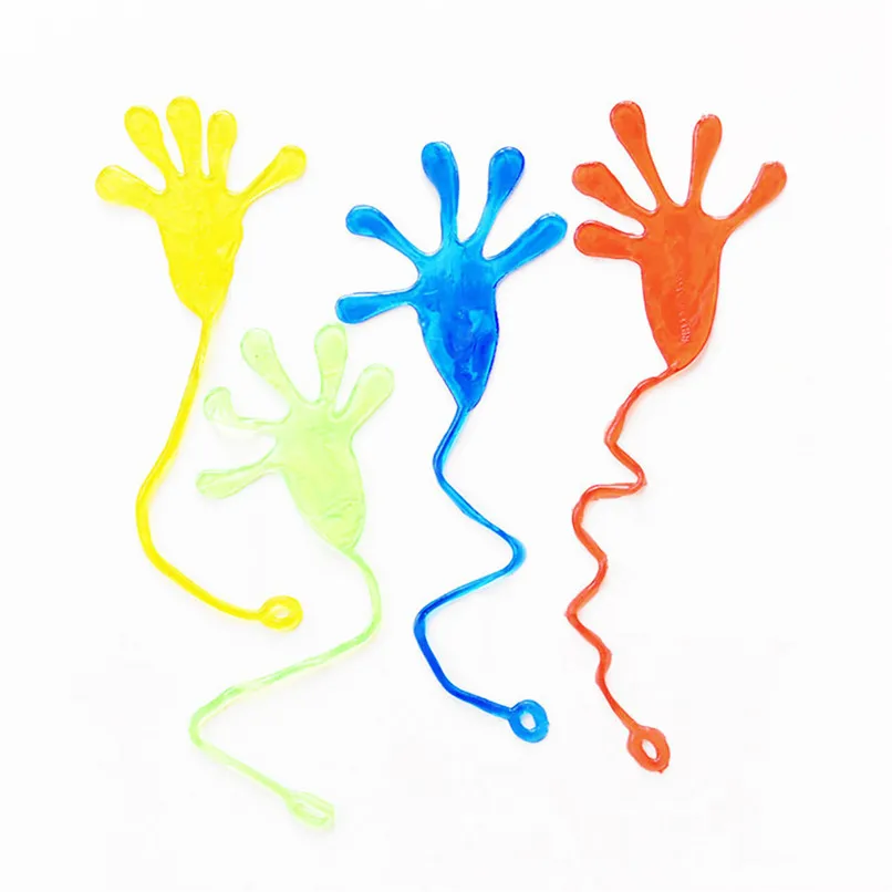 10 Pcs Kids Funny Sticky Hands toy Palm Elastic Sticky Squishy Slap Palm Toy kids Novelty Gift Party Favors supplies #30N27 (2)
