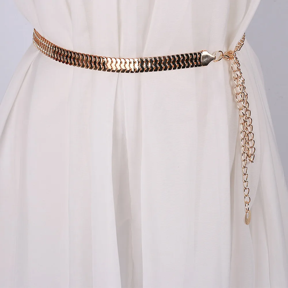 Золотой элегантный деловой ремень с металлической цепочкой, жемчужный стильный ремень с цепочкой для тела, женский модный женский ремень ceinture femme
