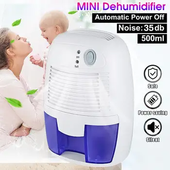 

500ml Portable Dehumidifier Home Air Dryer Desiccant Moisture Absorber Low Noise Cabinet Dehumidifier Air Dryer US Plug