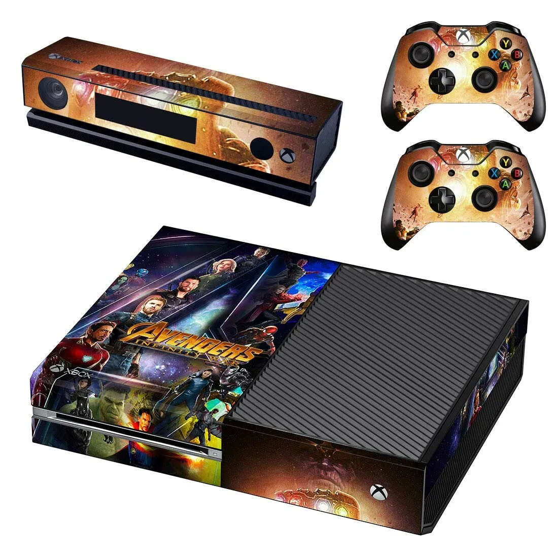 Мстители Бесконечность войны кожи наклейка полное покрытие для Xbox One консоли и Kinect и 2 контроллеров для Xbox One скины наклейки s