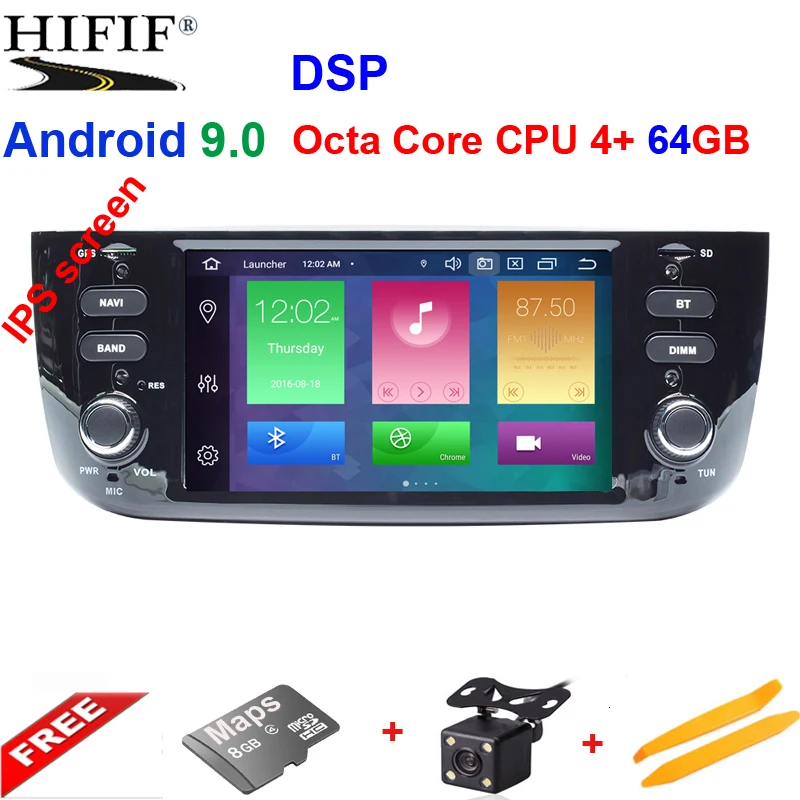 Автомобиль Android 9,0 DVD gps плеер для FIAT LINEA PUNTO EVO авто радио стерео BT Wifi Восьмиядерный Зеркало Ссылка 4 Гб+ 64 ГБ карта DVR SD DAB