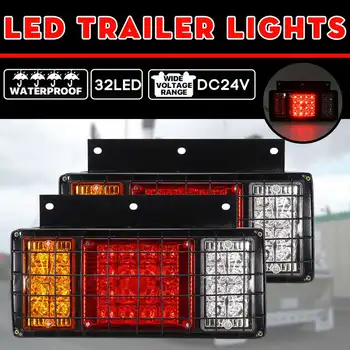 

2PCS LED Trailer Lights Tail Brake Lights Rear Turn Lamp for 24V Trailer Truck Caravans Boat Tail Light Warning Lights Rear Lamp